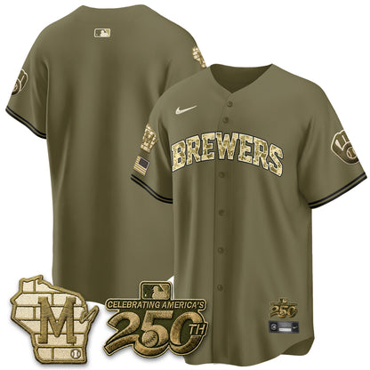 Milwaukee Brewers Armed Forces Day 2026 Vapor Limited Jersey - All Stitched