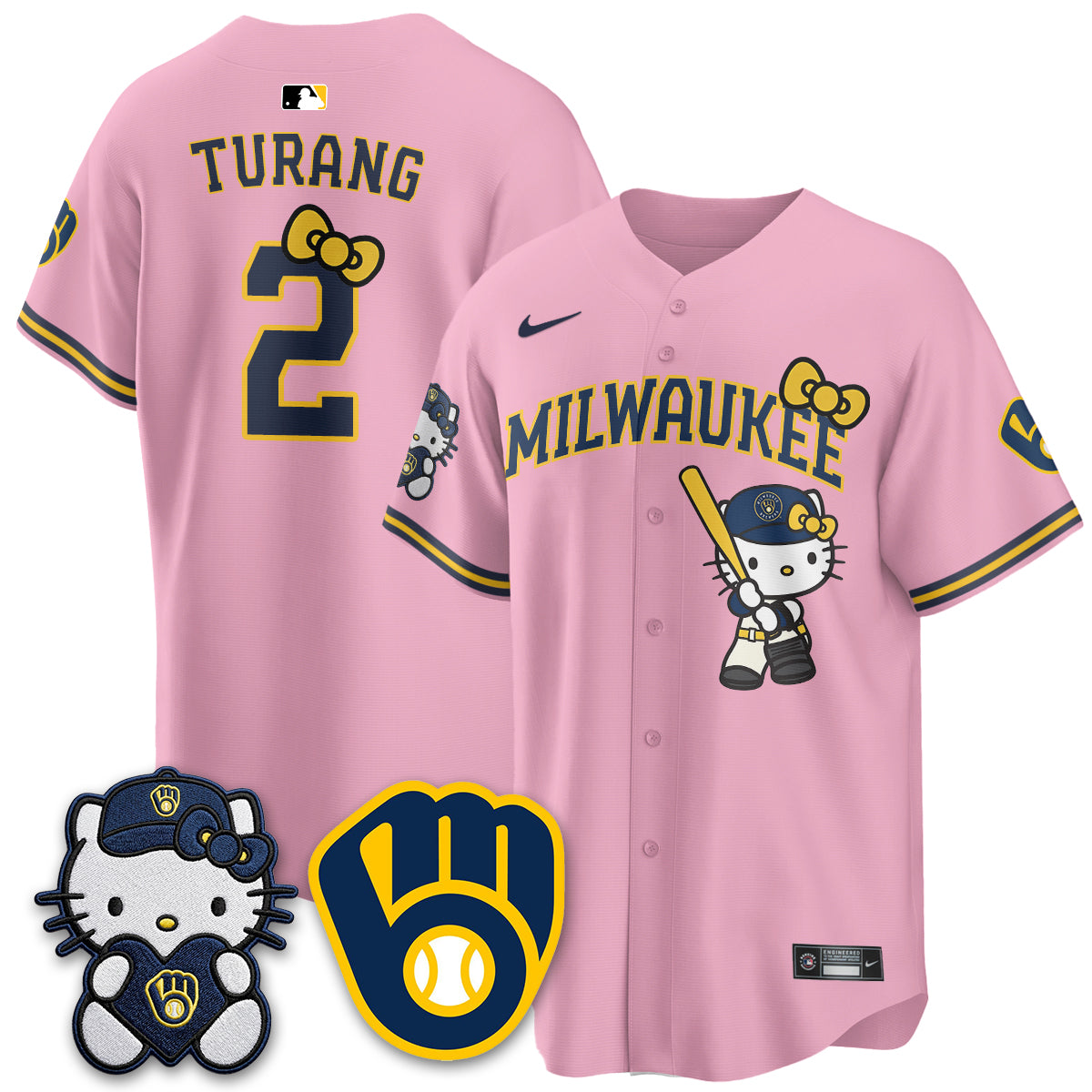 Milwaukee Brewers Meow KT Night Vapor Limited Jersey - Stitched