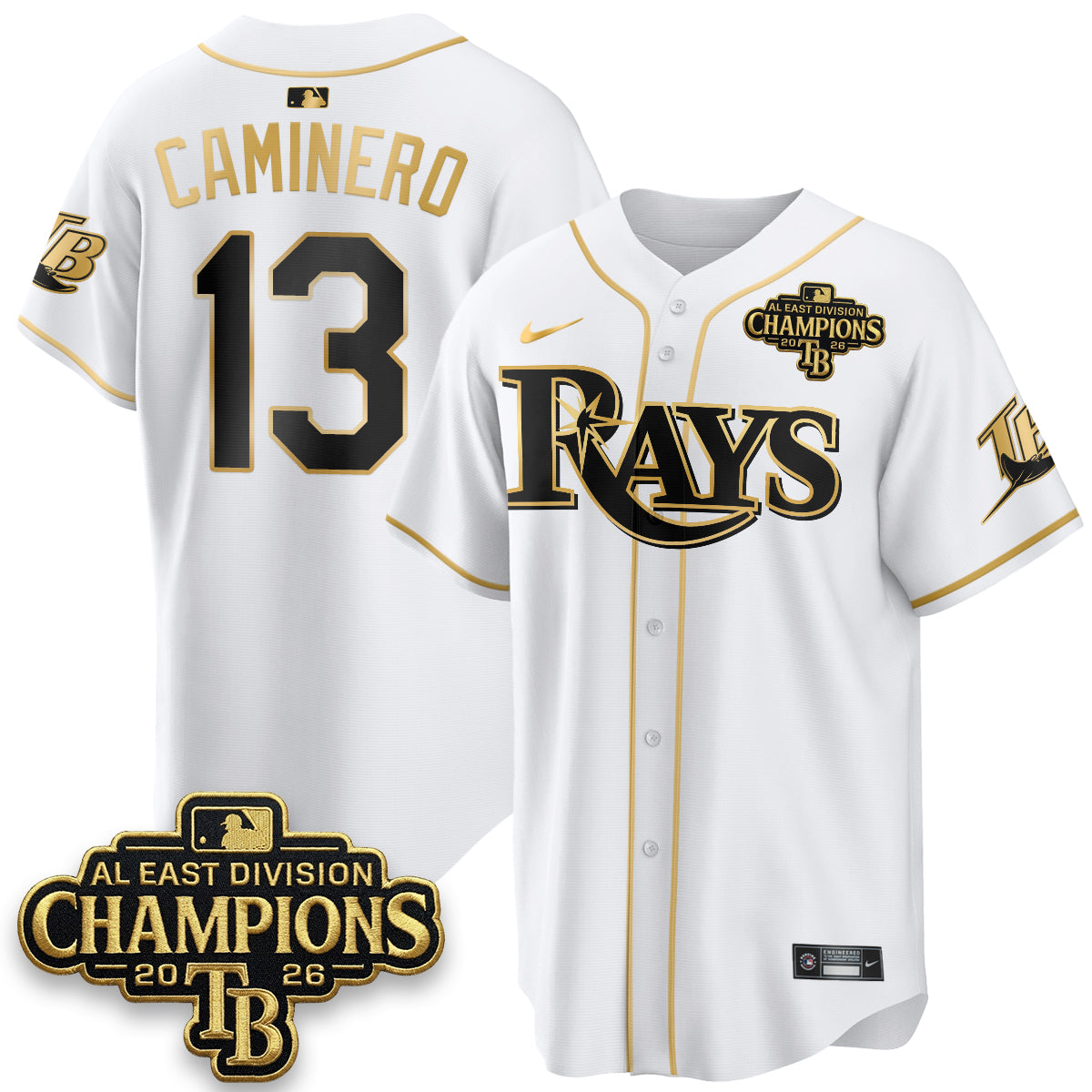 Tampa Bay Rays 2026 AL East Champs Gold Edition Vapor Jersey - Stitched-NQD