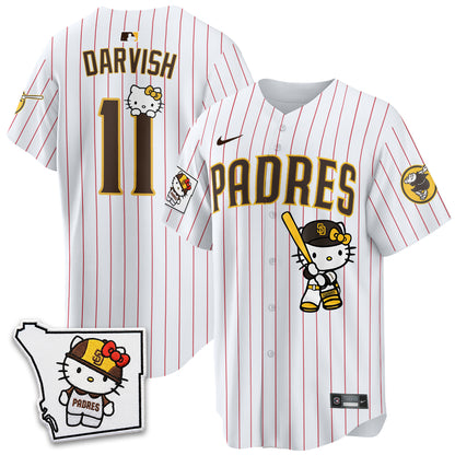 San Diego Padres x Meow KT Pink Edition Vapor Jersey - Stitched