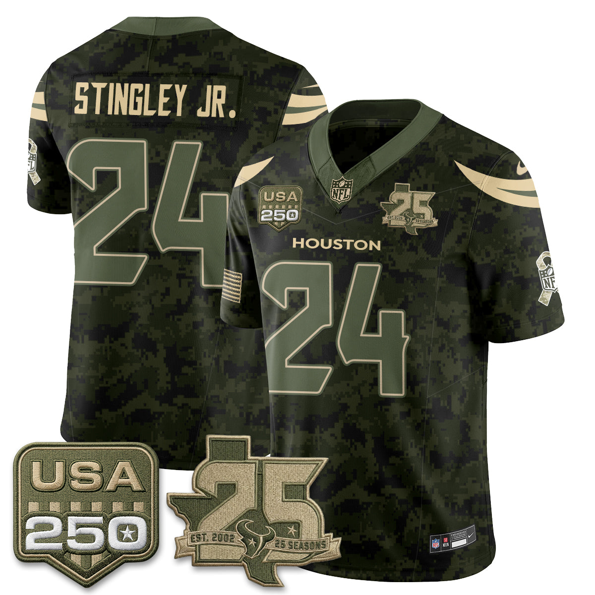 Houston Texans 2026 Salute to Service Edition Vapor Jersey - Stitched