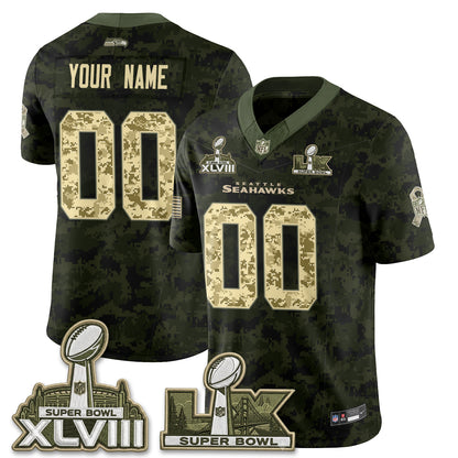 Seattle Seahawks 2026 Salute to Service Edition Custom Vapor Jersey V2- Stitched