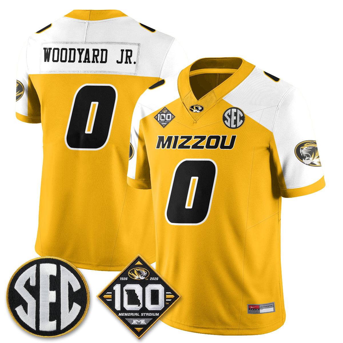 Missouri Tigers 100th Anniversary of Memorial Stadium Vapor Jersey - Stitched