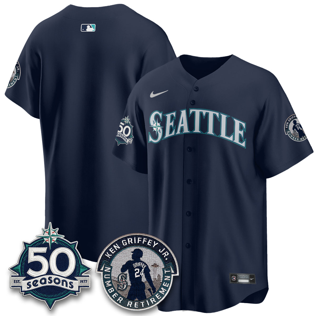 Seattle Mariners Ken Griffey Jr. Patch Vapor Premier Limited Jersey - All Stitched