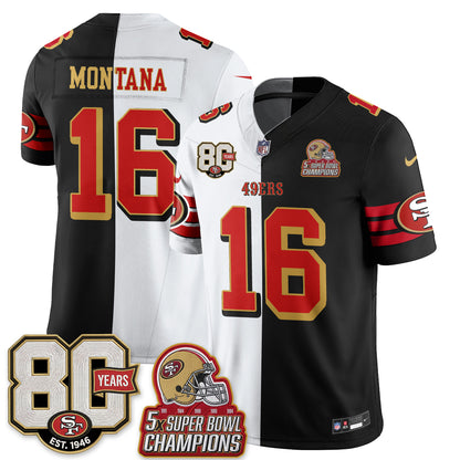 San Francisco 49ers Split Style Vapor Jersey - Stitched