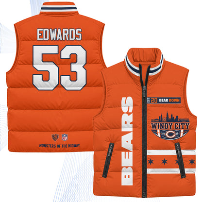 Chicago Bears "Windy City" Puffer Vest - Printed