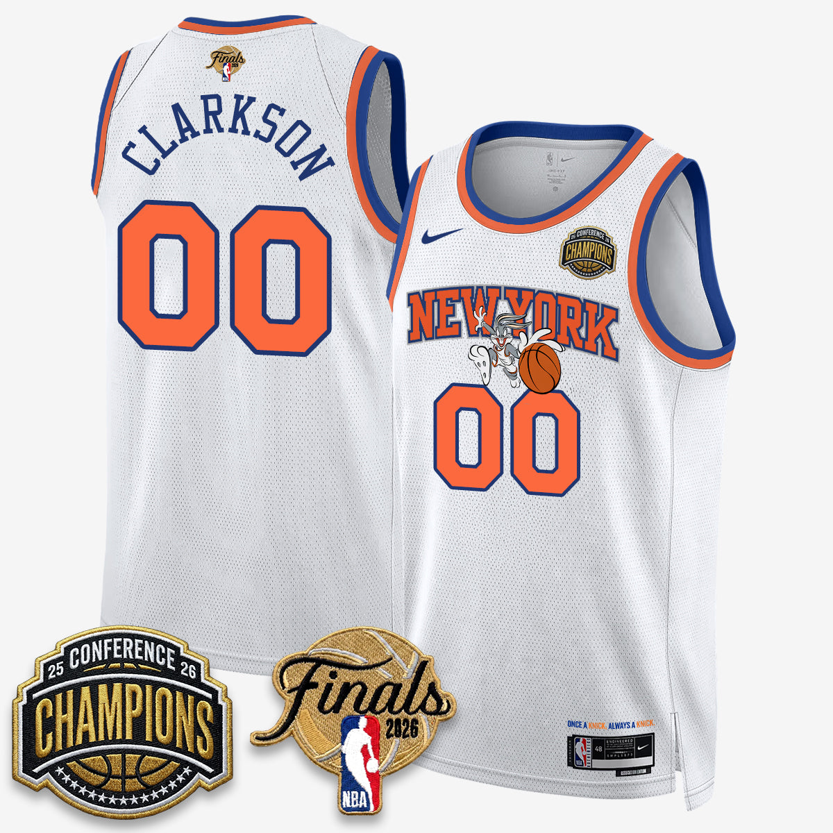 New York Knicks 2026 NBA Eastern Conference Champions x Looney Tunes Vapor Jersey V2- Stitched