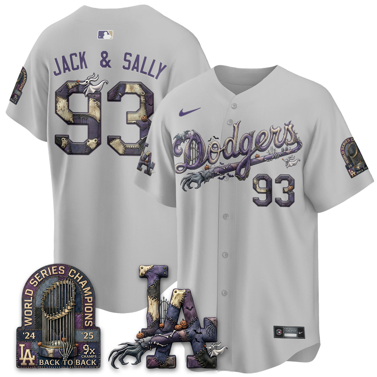 Los Angeles Dodgers Nightmare Edition Vapor Jersey - Stitched