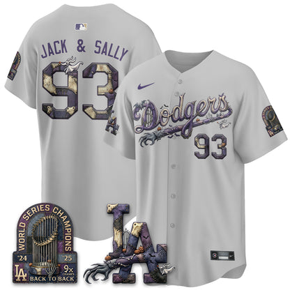 Los Angeles Dodgers Nightmare Edition Vapor Jersey - Stitched