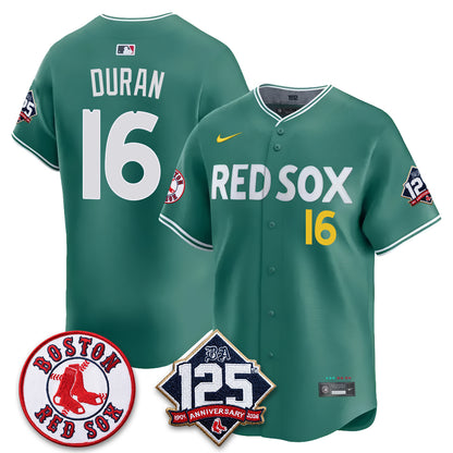 Boston Red Sox 125th Anniversary Patch Vapor Jersey - Stitched