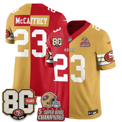 San Francisco 49ers Split Style Vapor Jersey - Stitched