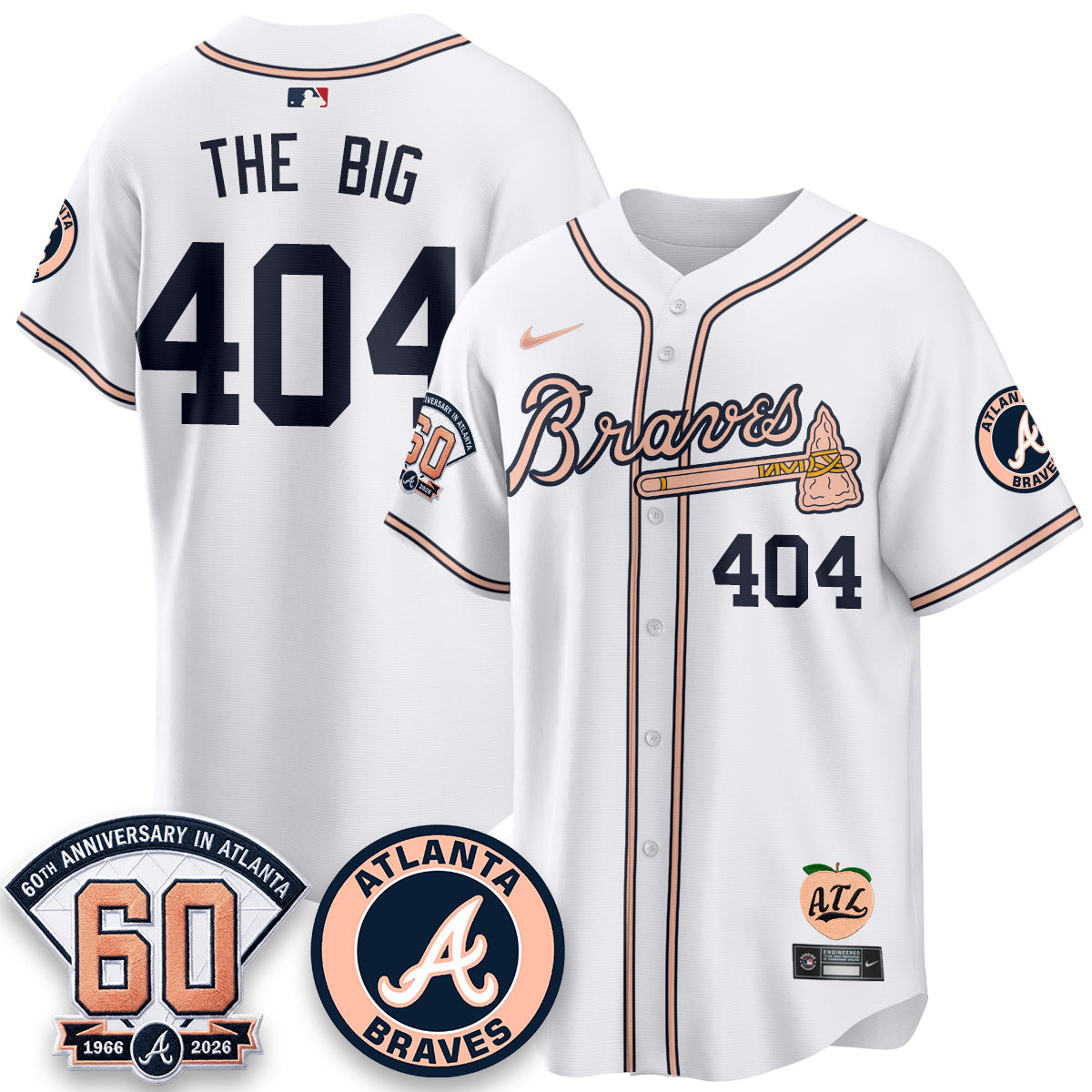 Atlanta Braves 60th Anniversary Peach Edition Vapor Premier Limited Jersey - All Stitched (1)