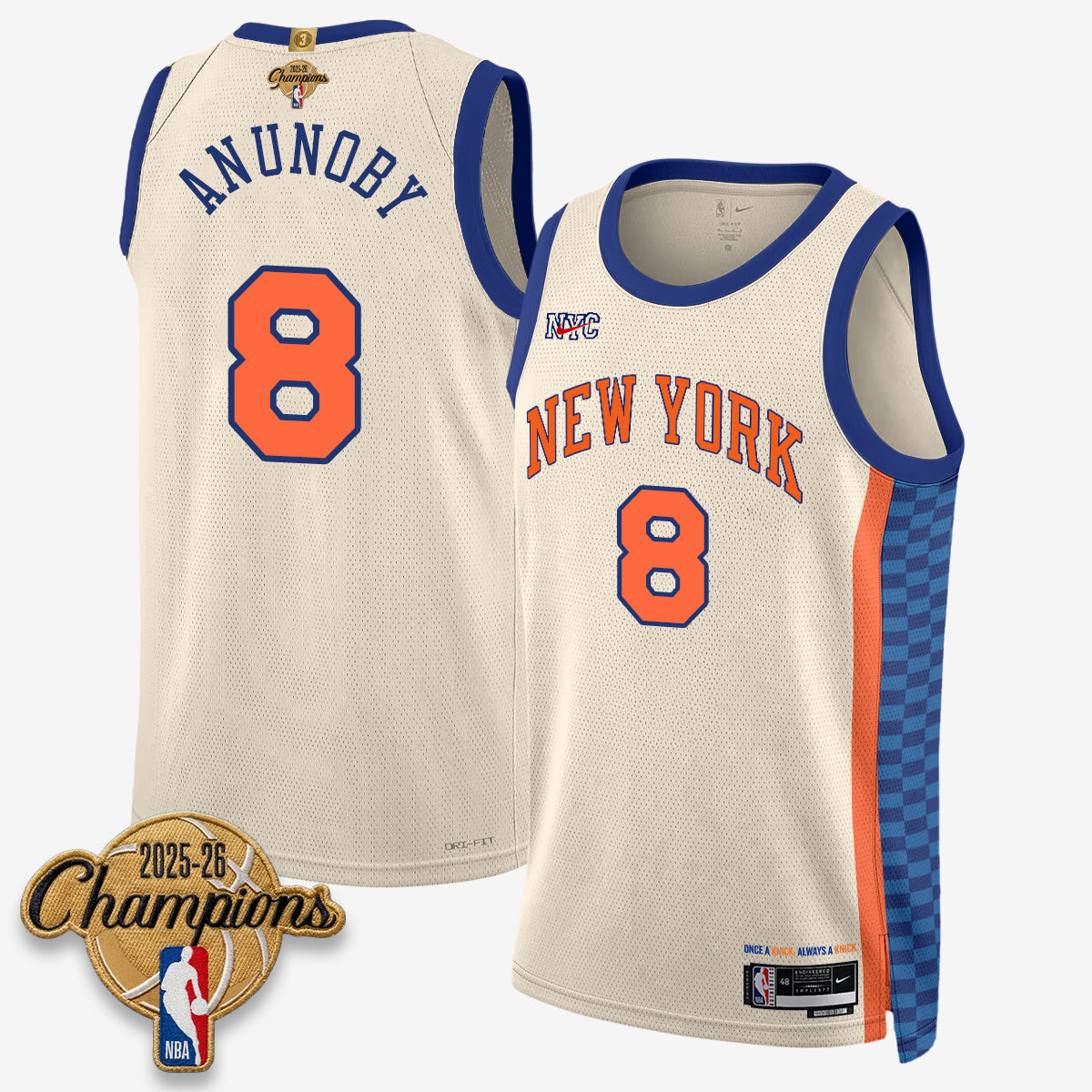 New York Knicks 2026 Basketball Champions Vapor Jersey V2- Stitched