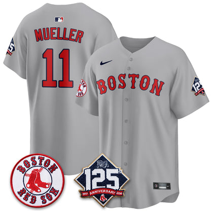 Boston Red Sox 125th Anniversary Patch Vapor Jersey - Stitched