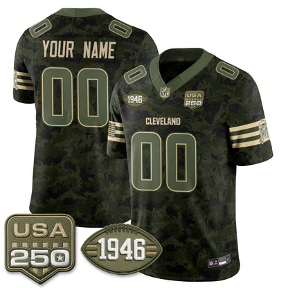 Cleveland Browns 2026 Salute to Service Vapor Custom Jersey - Stitched