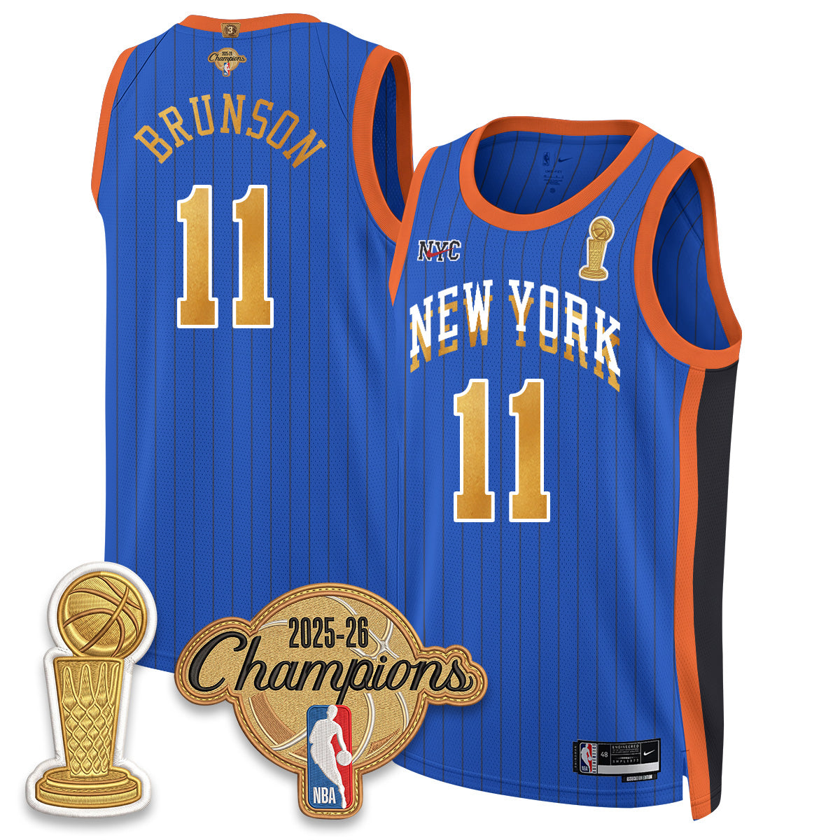 New York Knicks Champions Night Vapor Jersey - Stitched-NQD