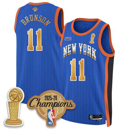 New York Knicks Champions Night Vapor Jersey - Stitched-NQD