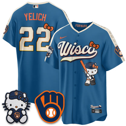 Milwaukee Brewers Meow KT Night Vapor Limited Jersey - Stitched