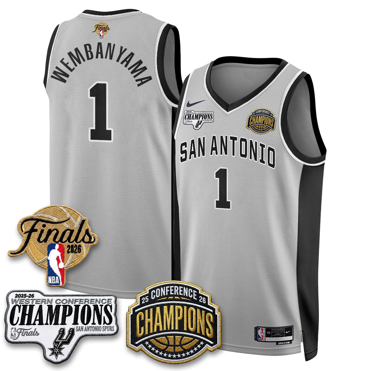 San Antonio Spurs 2026 NBA Western Conference Champions Vapor Jersey - Stitched