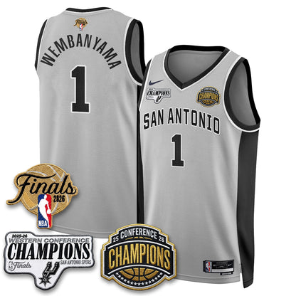 San Antonio Spurs 2026 NBA Western Conference Champions Vapor Jersey - Stitched
