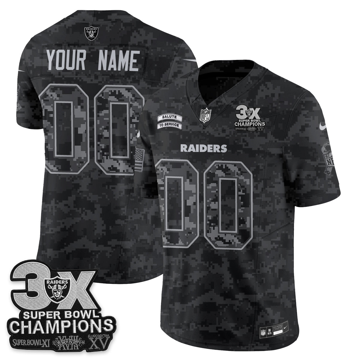 Las Vegas Raiders 2026 Salute to Service V2 Vapor Custom  Jersey - Stitched-NQD