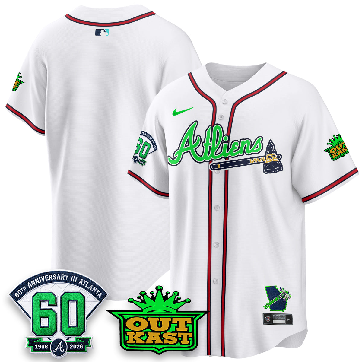 Atlanta Braves x Atliens Cool Base Galaxy Version Jersey - Stitched