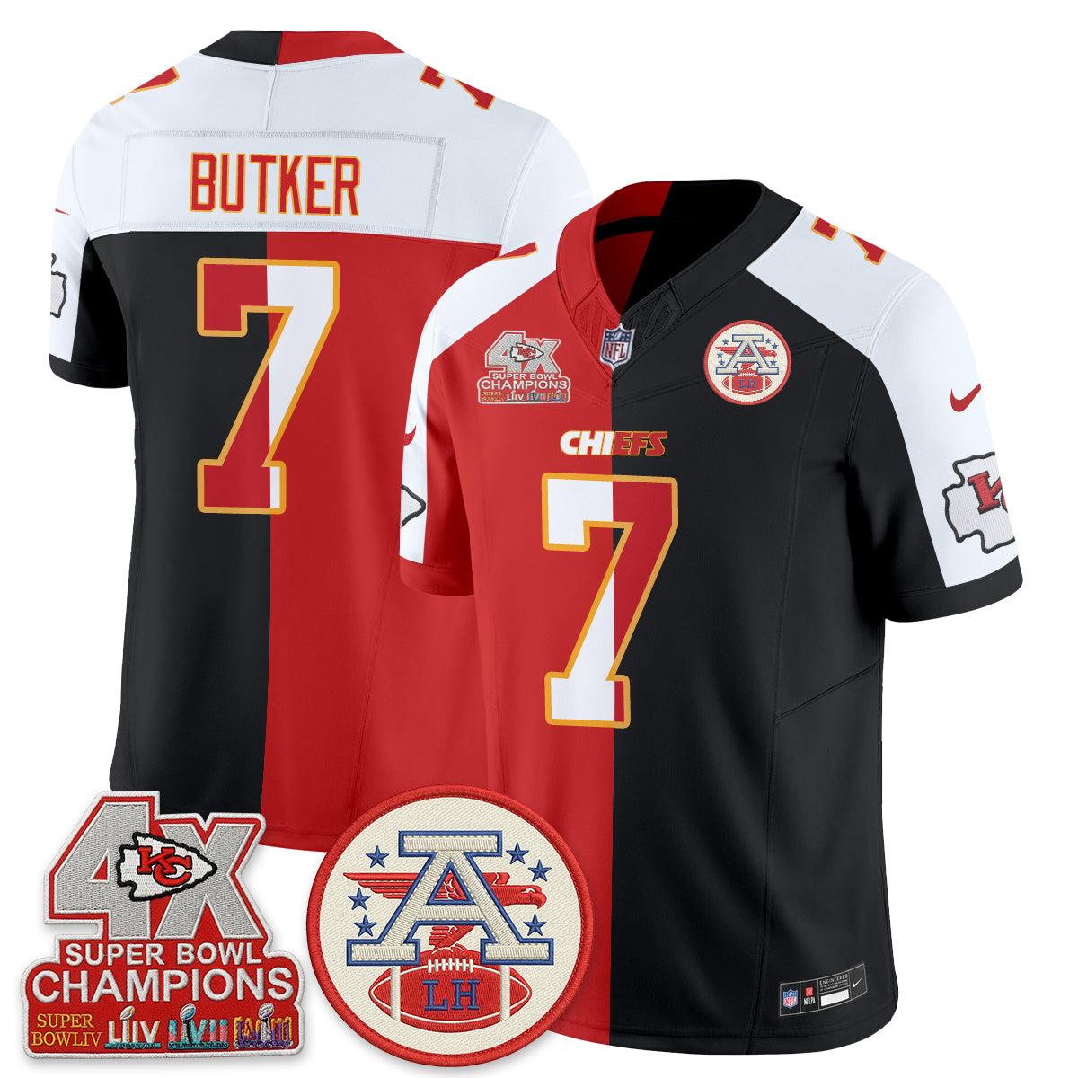Kansas City Chiefs Split Edition Vapor Jersey - Stitched