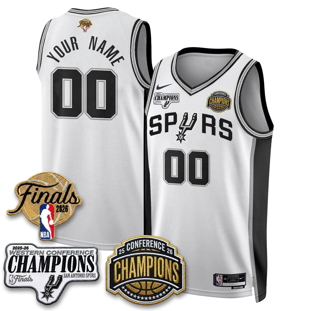 San Antonio Spurs 2026 NBA Western Conference Champions Vapor Custom Jersey - Stitched