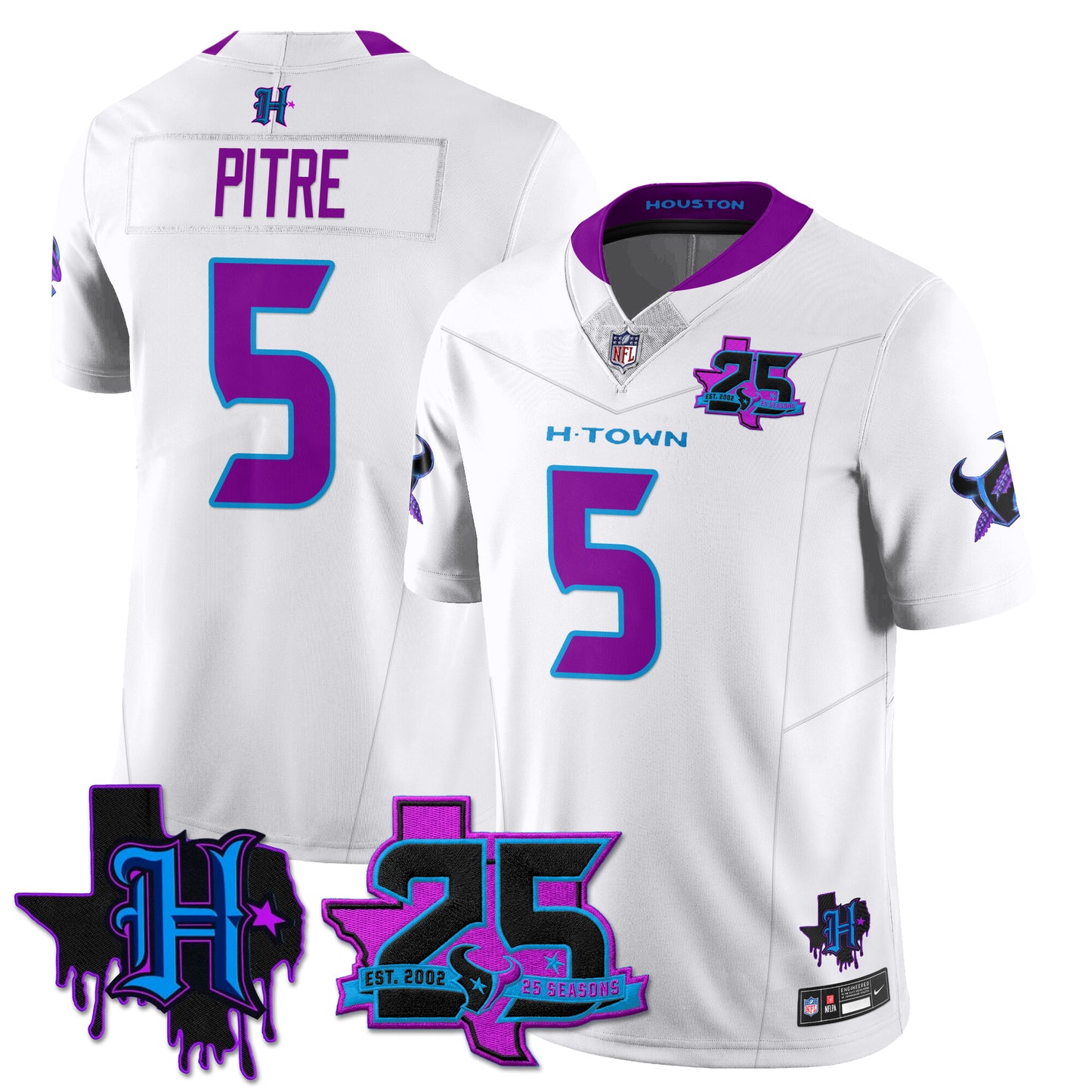 Houston Texans 25th Seasons in 2026 DJ Screw Vapor Limited Jersey - All Stitched