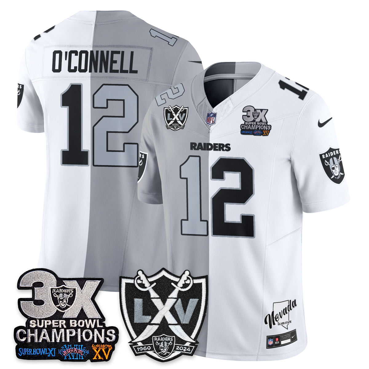 Las Vegas Raiders Split Edition Vapor Jersey V2- Stitched