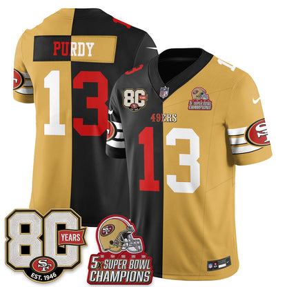 San Francisco 49ers Split Style Vapor Jersey - Stitched