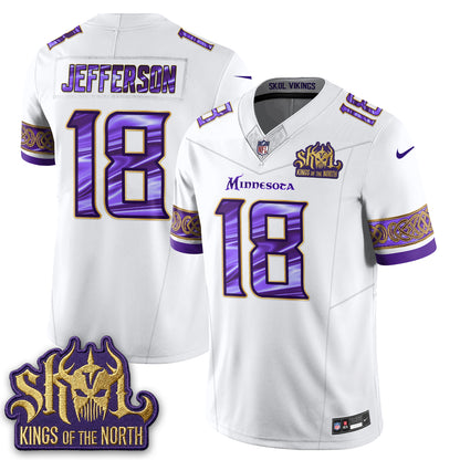 Minnesota Vikings Fangear Edition Warrior Skol Patch Vapor Jersey - Stitched