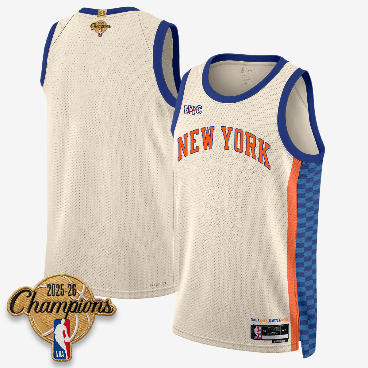 New York Knicks 2026 Basketball Champions Vapor Jersey V2- Stitched
