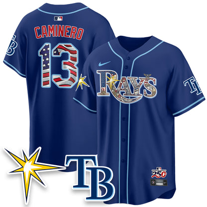 Tampa Bay Rays Independence Day USA 2026 Vapor Limited Jersey - Stitched