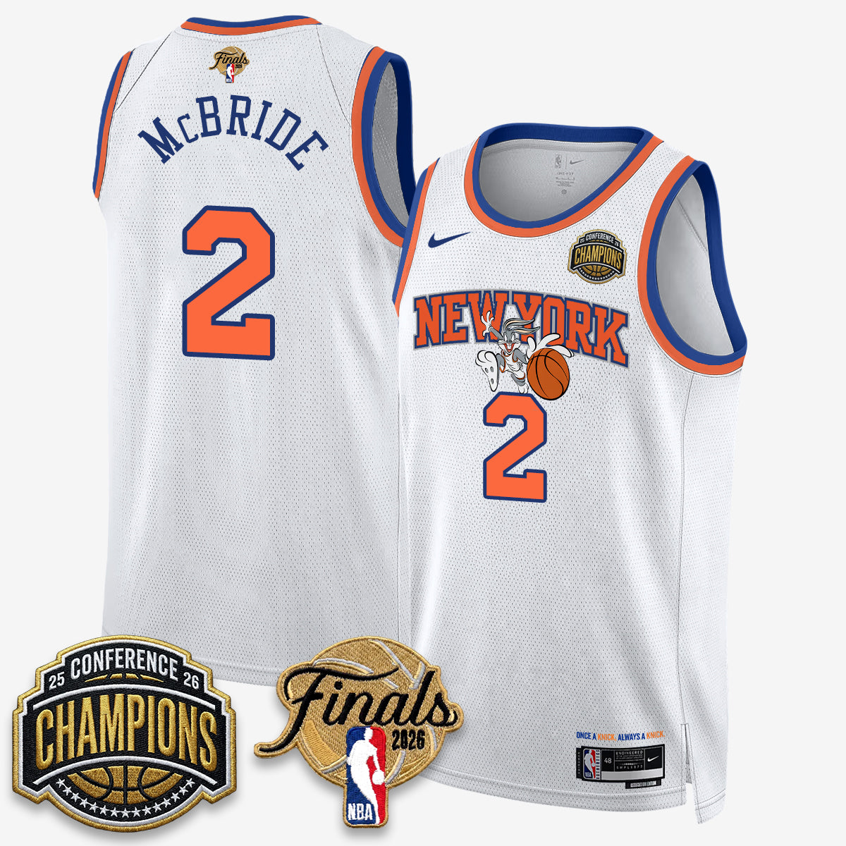 New York Knicks 2026 NBA Eastern Conference Champions x Looney Tunes Vapor Jersey V2- Stitched