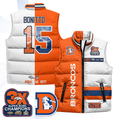 Denver Broncos "Mile High" Puffer Vest - Printed