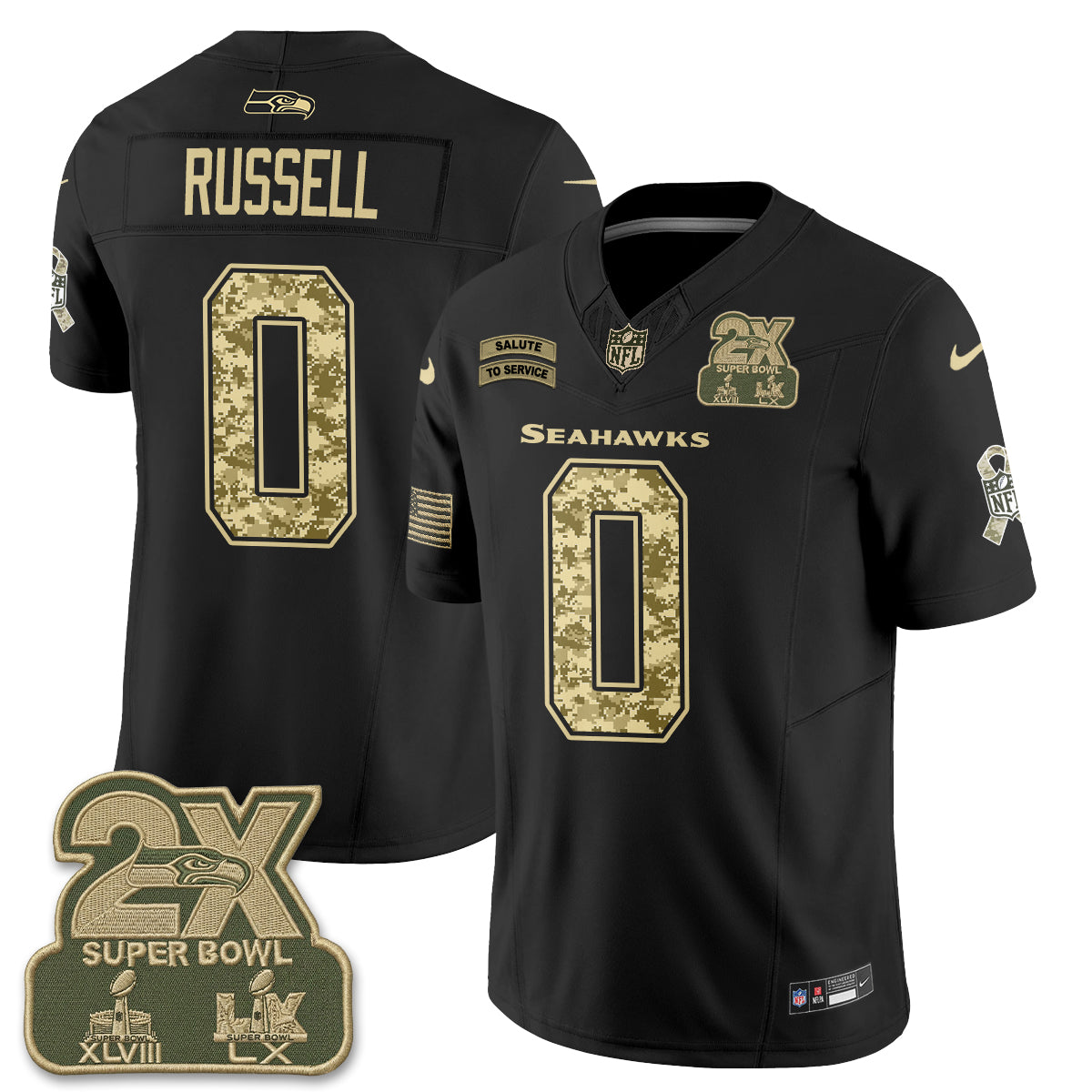 Seattle Seahawks 2026 Salute to Service Vapor Jersey - Stitched