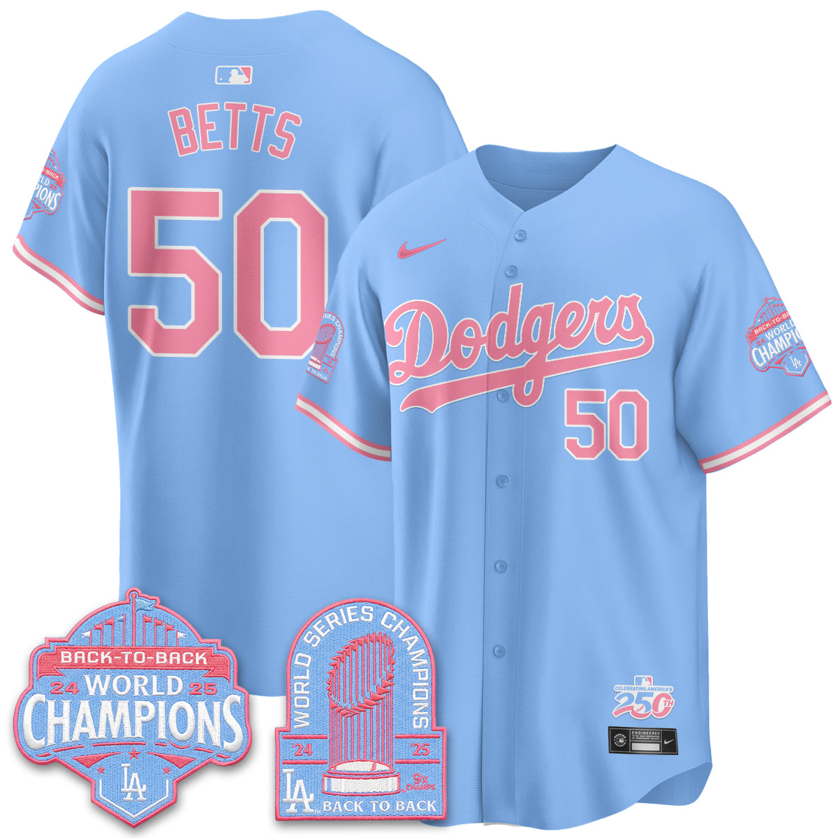 Los Angeles Dodgers x Bubblegum Vapor Jersey - Stitched