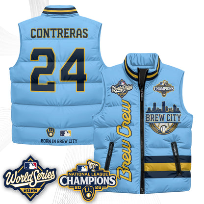 Milwaukee Brewers 2026 NL Champions Puffer Vest - Printed