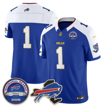 Buffalo Bills 2026 Gold Trim Edition Vapor Jersey - Stitched
