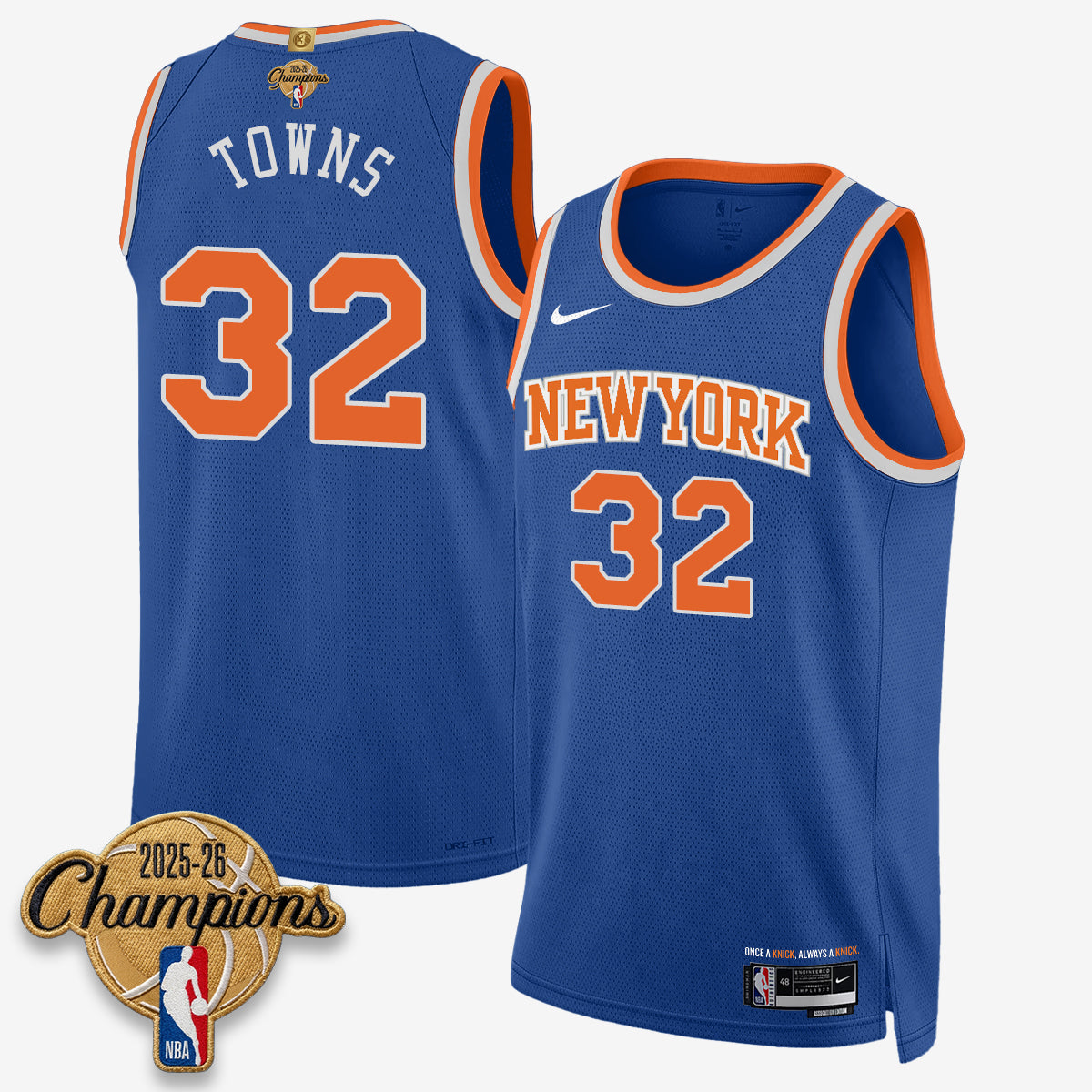 New York Knicks 2026 Basketball Champions Vapor Jersey V2- Stitched