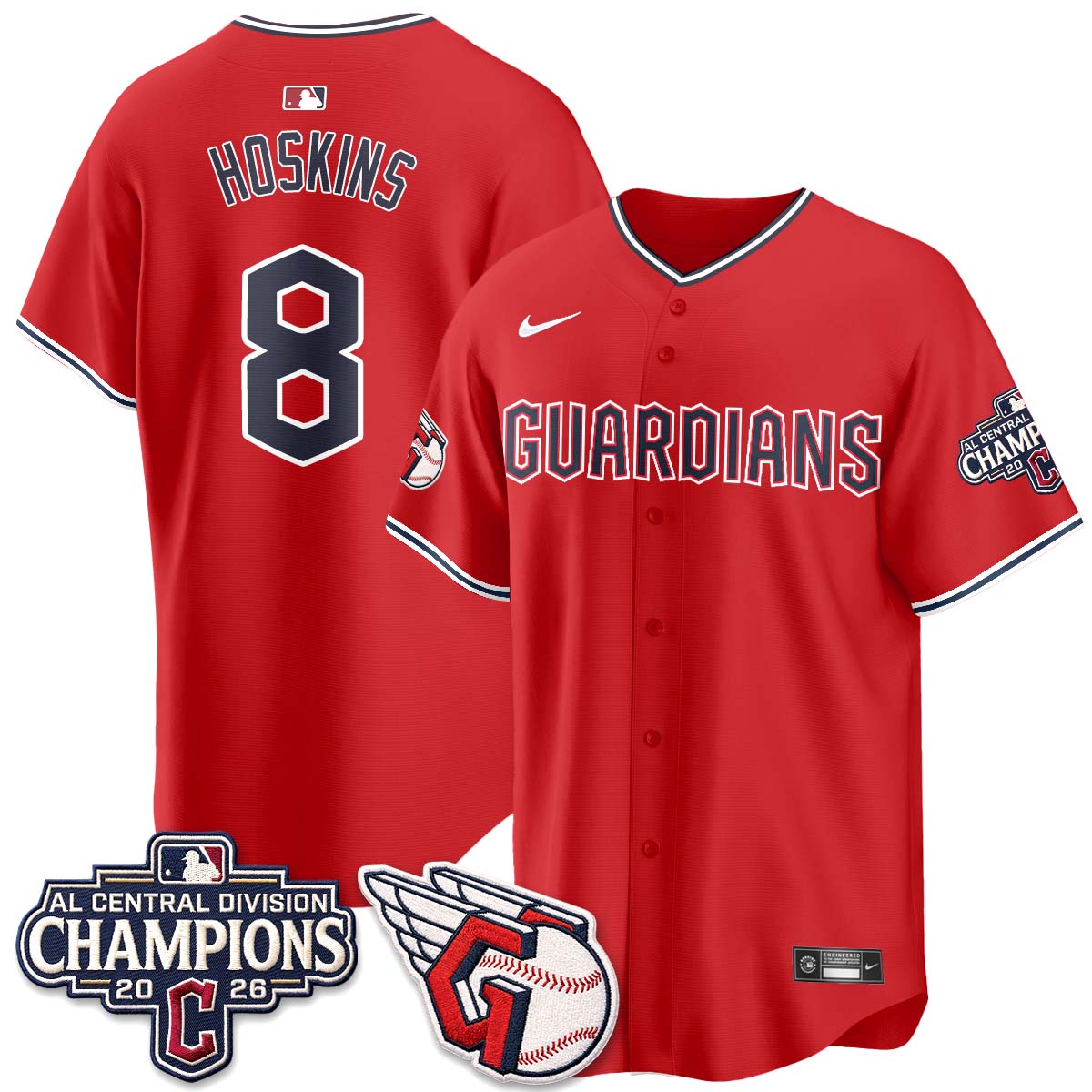 Cleveland Guardians 2026 AL Central Champs Vapor Jersey - Stitched