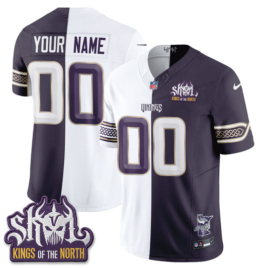 Minnesota Vikings 2026 Rivalries Split V2 Vapor Custom Jersey - Stitched-NQD