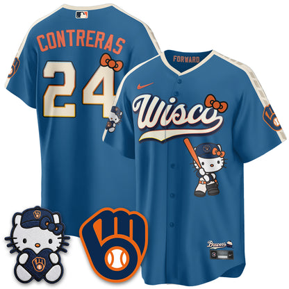 Milwaukee Brewers Meow KT Night Vapor Limited Jersey - Stitched