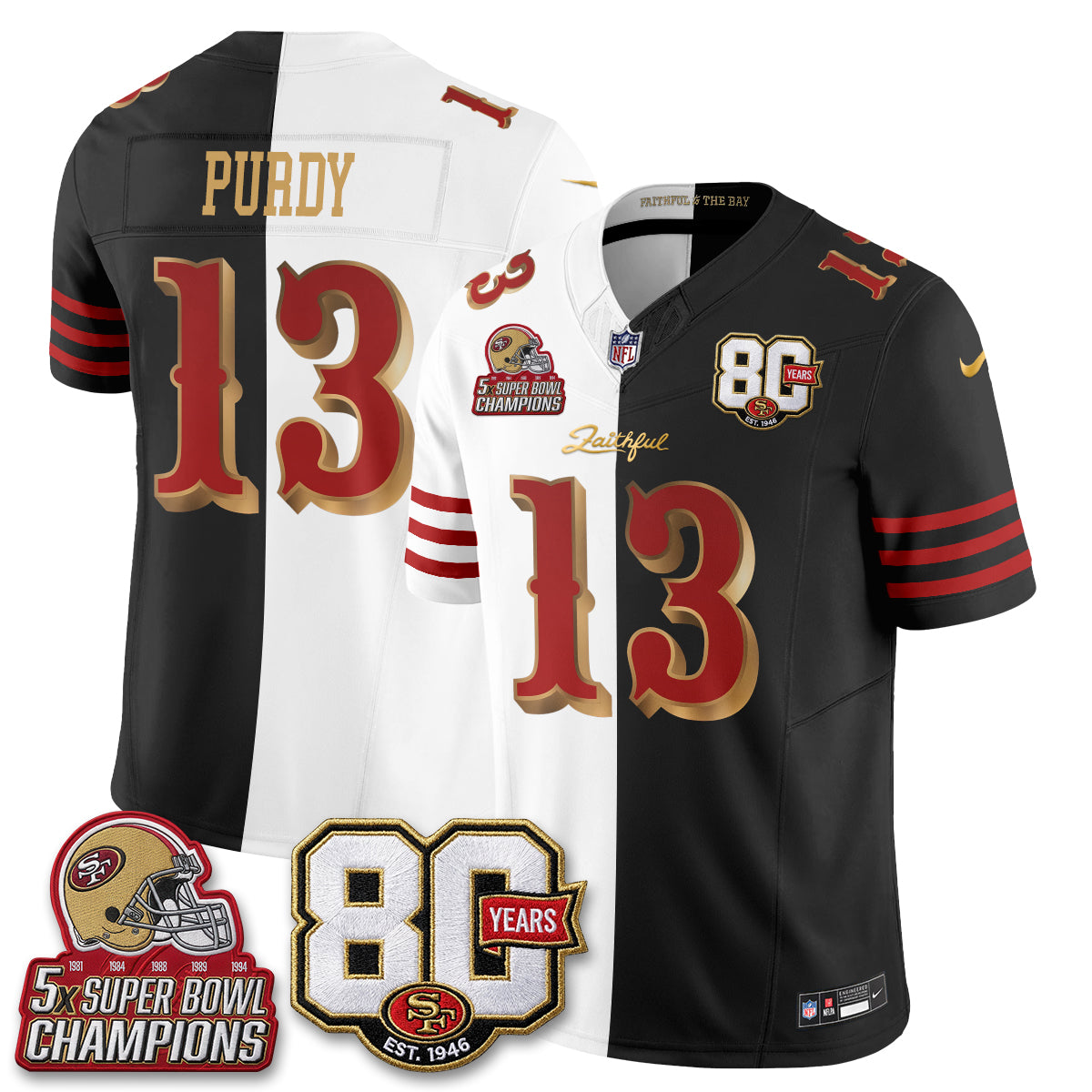 San Francisco 49ers Rivalries Split Edition Vapor Jersey - Stitched