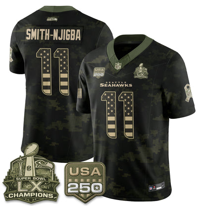 Seattle Seahawks 2026 Salute to Service Edition Vapor Jersey - Stitched-NQD