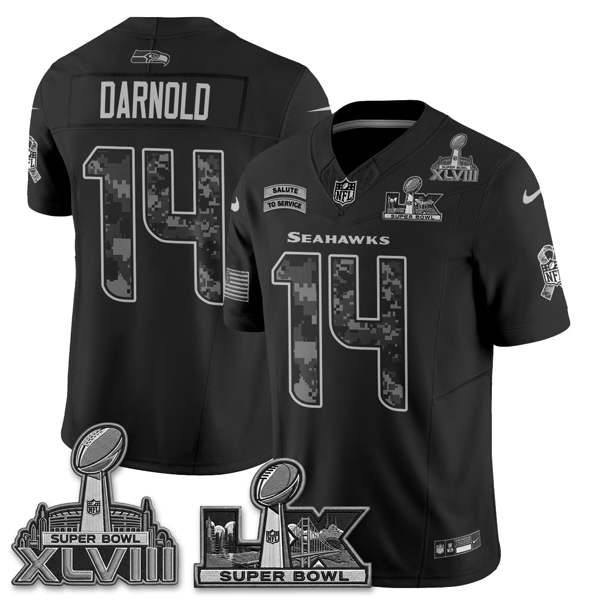Seattle Seahawks 2026 Salute to Service V2 Vapor Jersey - Stitched