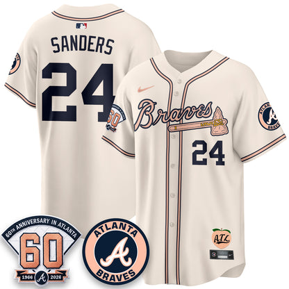 Atlanta Braves 60th Anniversary Peach Edition Vapor Premier Limited Jersey - All Stitched (1)