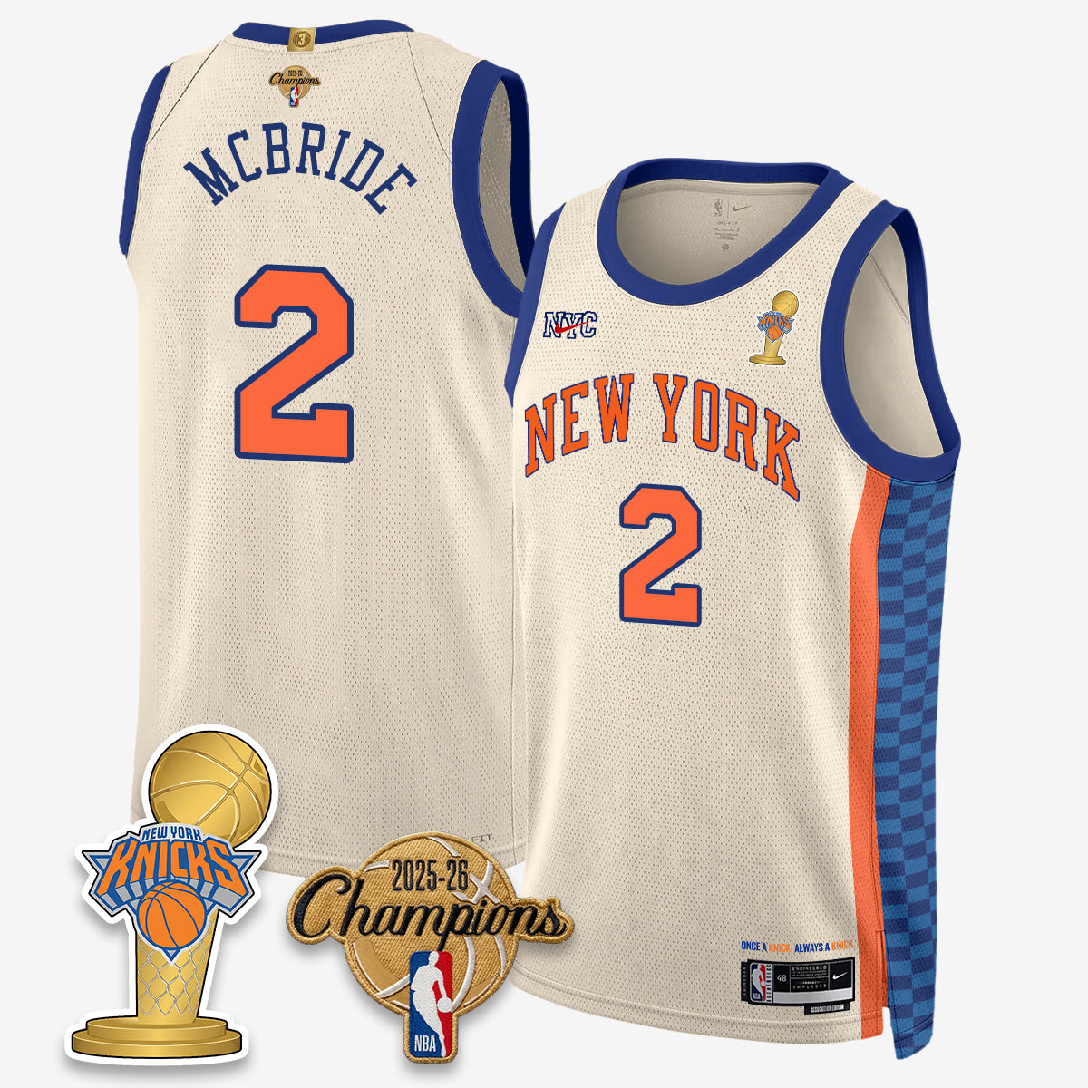 New York Knicks 2026 Basketball Champions Vapor Jersey - Stitched