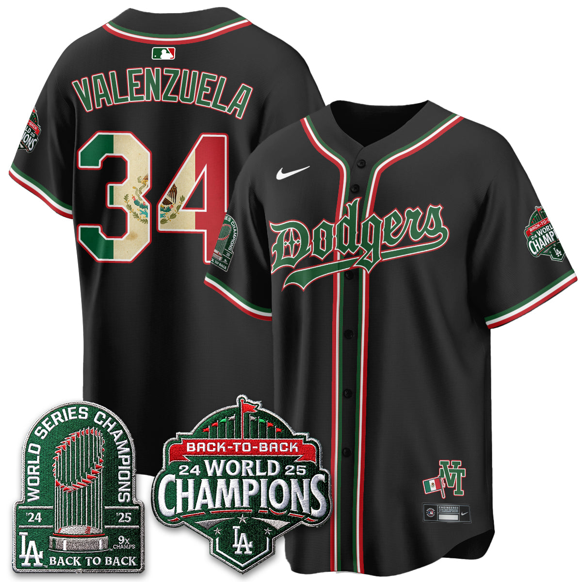Los Angeles Dodgers x Mexico Style Vapor Jersey - Stitched
